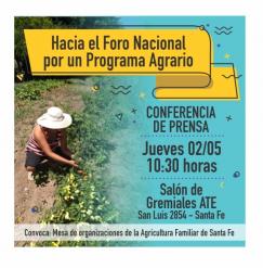 Hacia el Foro nacional por un Programa Agrario