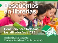 Beneficio para todos los afiliados/as a ATE: Descuentos en librerías